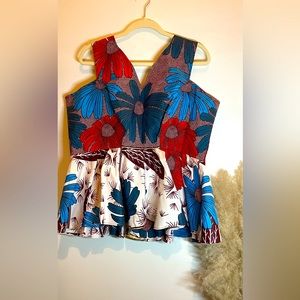 MultiColor Peplum Top